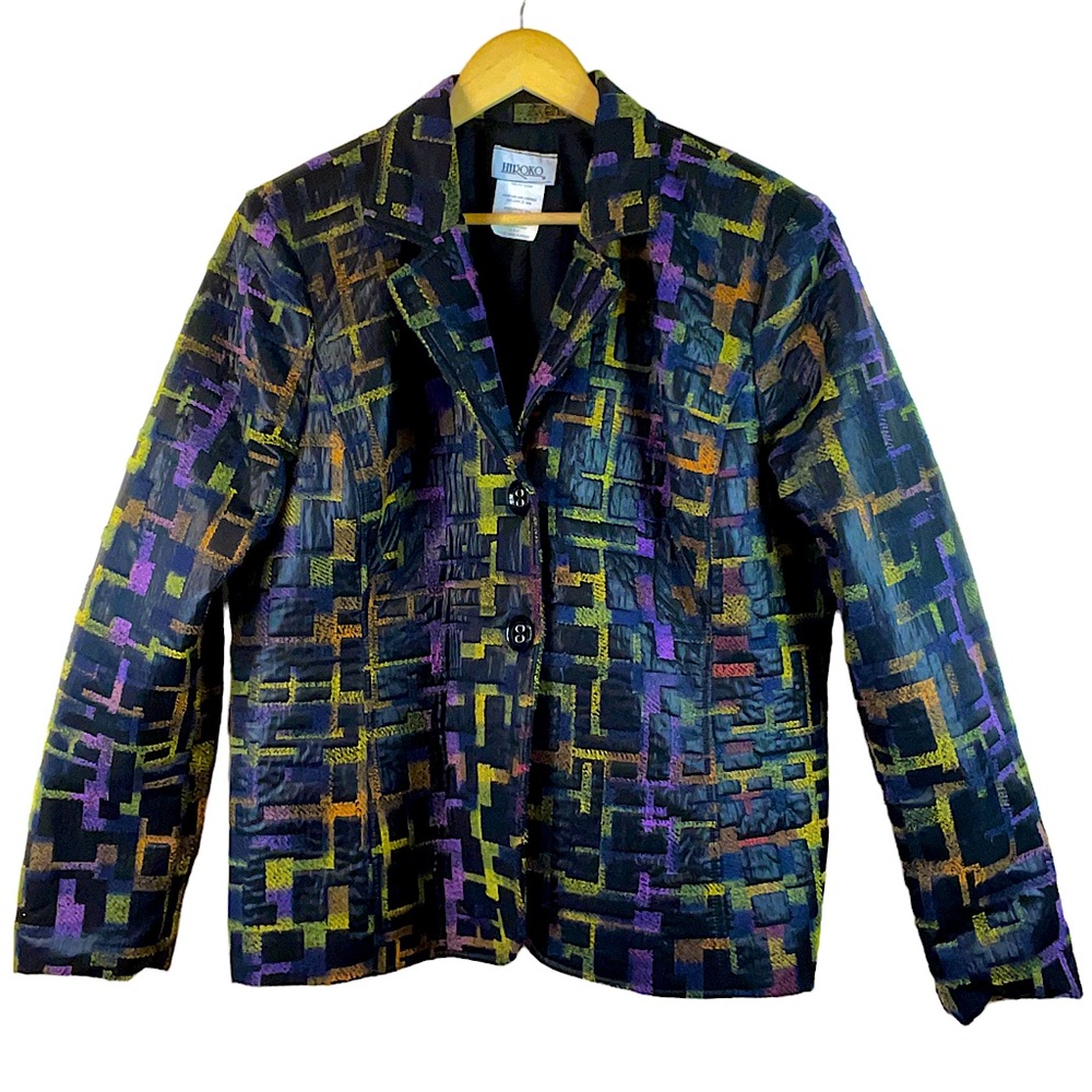 ⭐️ Vintage Patterned Black Blazer